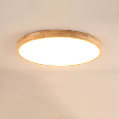 Ronde plafondlamp hout met geïntegreerde LED ultradun dimbaar warm licht voor woonkamer slaapkamer modern | Sulvida
