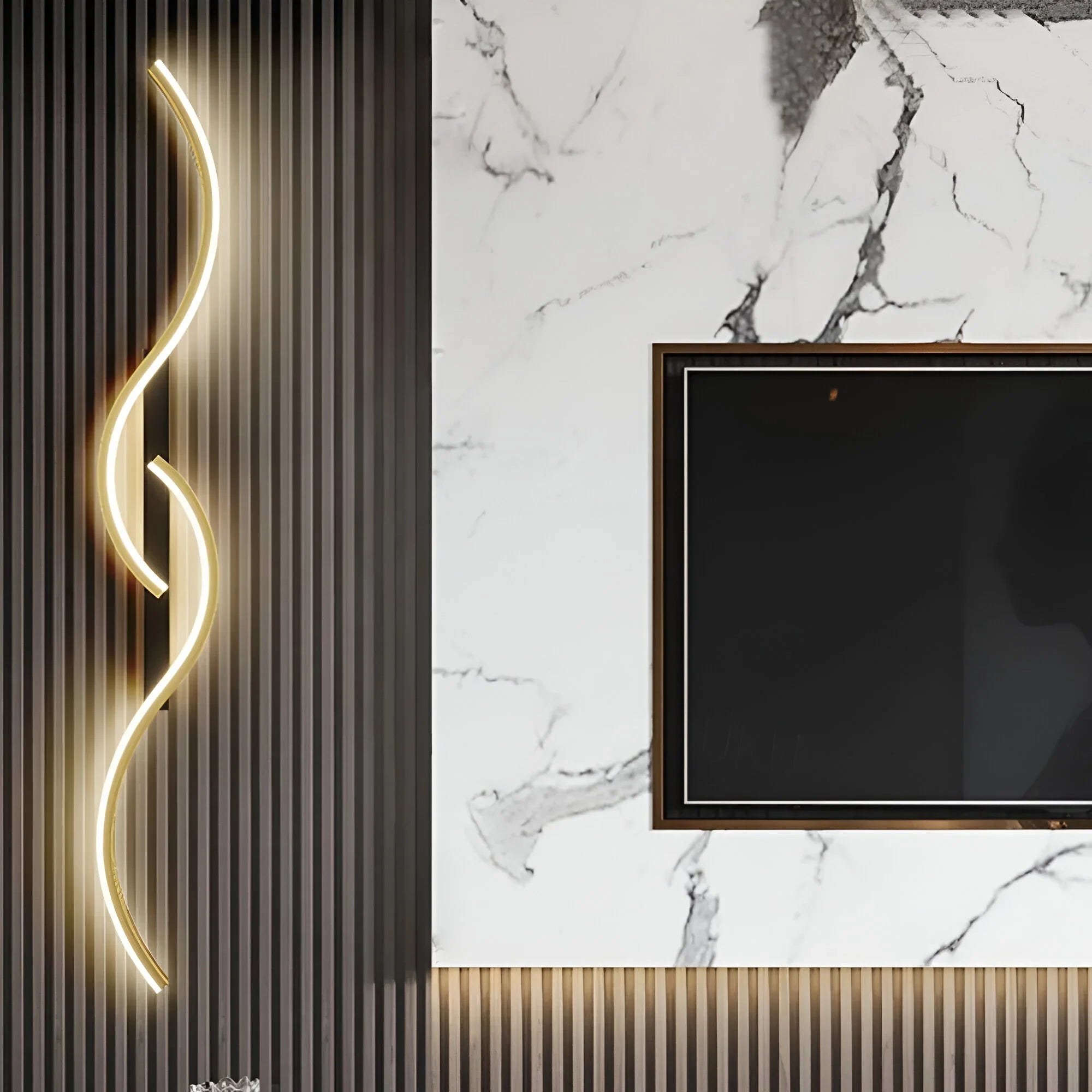 Moderne Gebogen Wandlamp voor Sfeervolle Binnenverlichting – Energiezuinige LED Wandverlichting in Goud, Zwart of Gemengd – Ambient Lichtbron voor Woonkamer, Slaapkamer en Hal | Sulvida