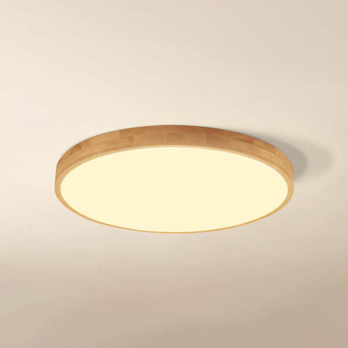 Ronde plafondlamp hout met geïntegreerde LED ultradun dimbaar warm licht voor woonkamer slaapkamer modern | Sulvida