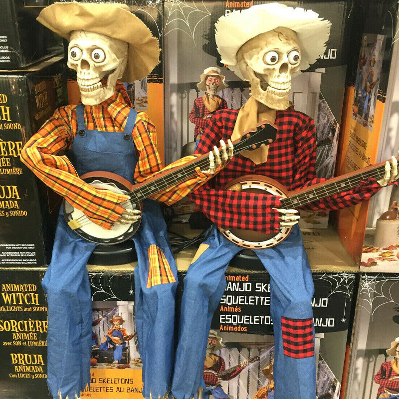 Geanimeerde Skeletten met Banjo Geluid en Bewegingssensor Halloween Decoratie Binnen en Buiten Feestdecoratie | Sulvida