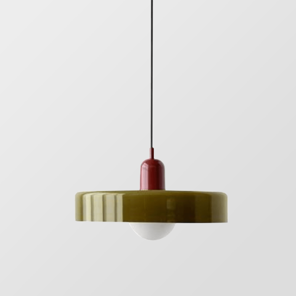 Glazen Hanglamp Rond Design Gekleurd Glas Ø25-35cm Groen Geel Wit Eettafel Woonkamer Eetkamer Decoratief | Sulvida
