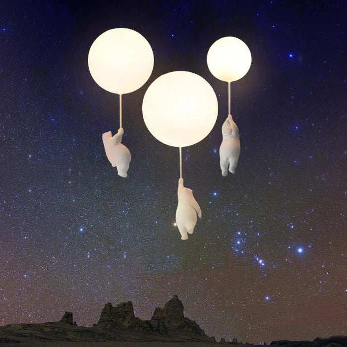 Kinder Plafondlamp met Beermotief en Ballon – Speelse Verlichting voor Kinderkamer en Babykamer | Sulvida