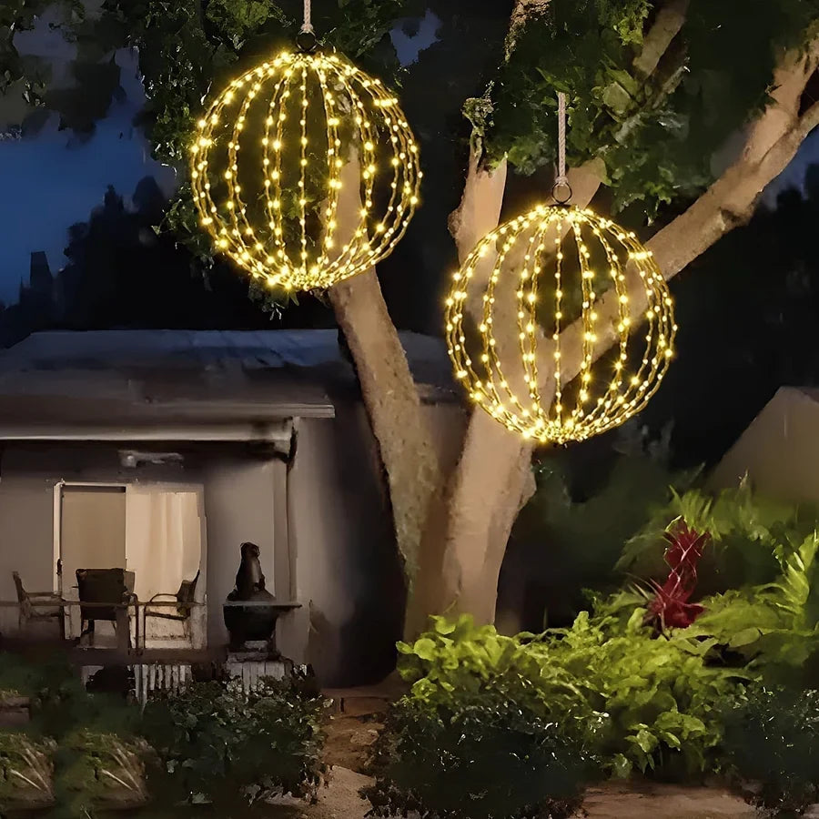 LED Decoratiebol Draadloos Metaal Opvouwbaar Binnen Buiten Tuin Terras Vensterbank Warmwit Kleurwisselend | Sulvida
