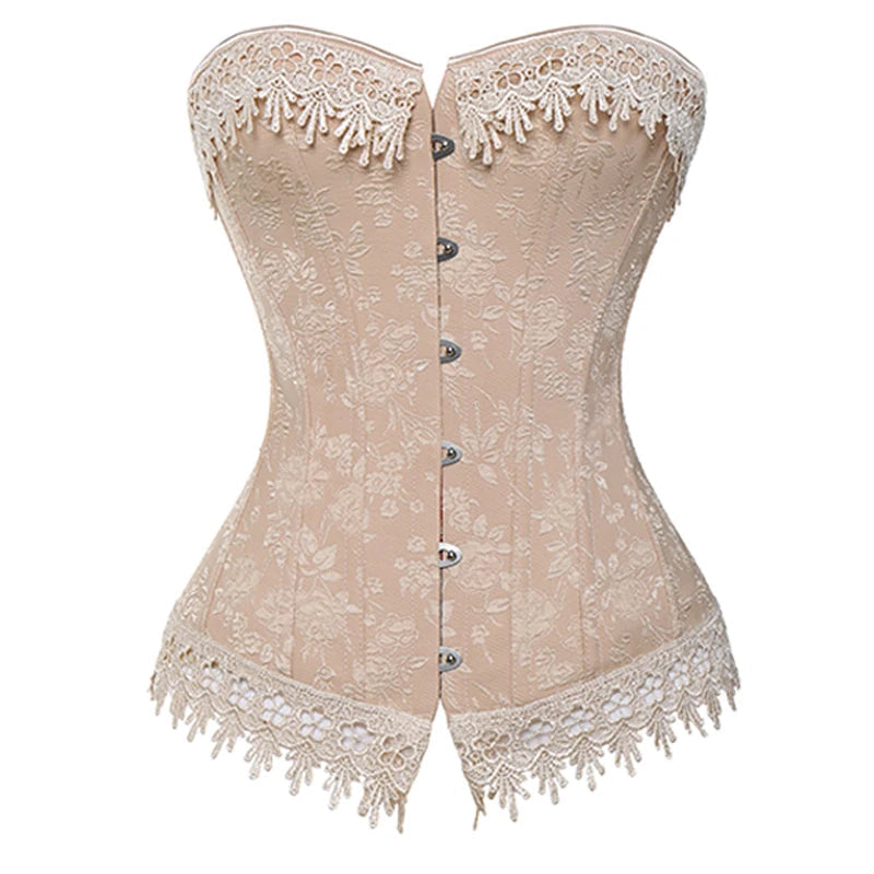 Gothic Corset met Rijgveter Taille Shapewear voor Dames tot 6XL Vintage Bustier Burlesque Steampunk Korsetten | Sulvida