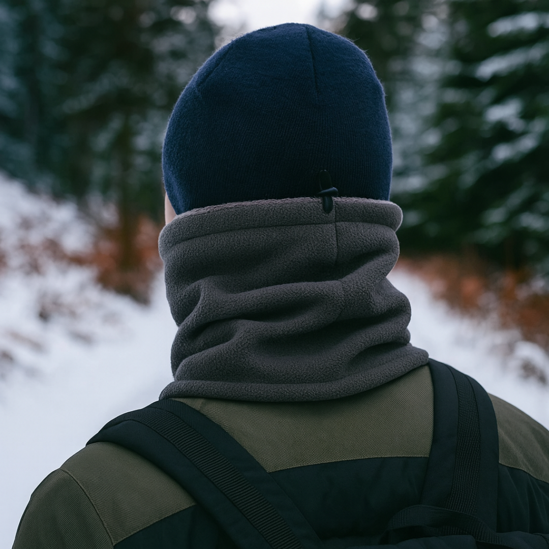 Fleece nekwarmer met trekkoord winteraccessoire multifunctioneel windstopper outdoor unisex sportief | Sulvida