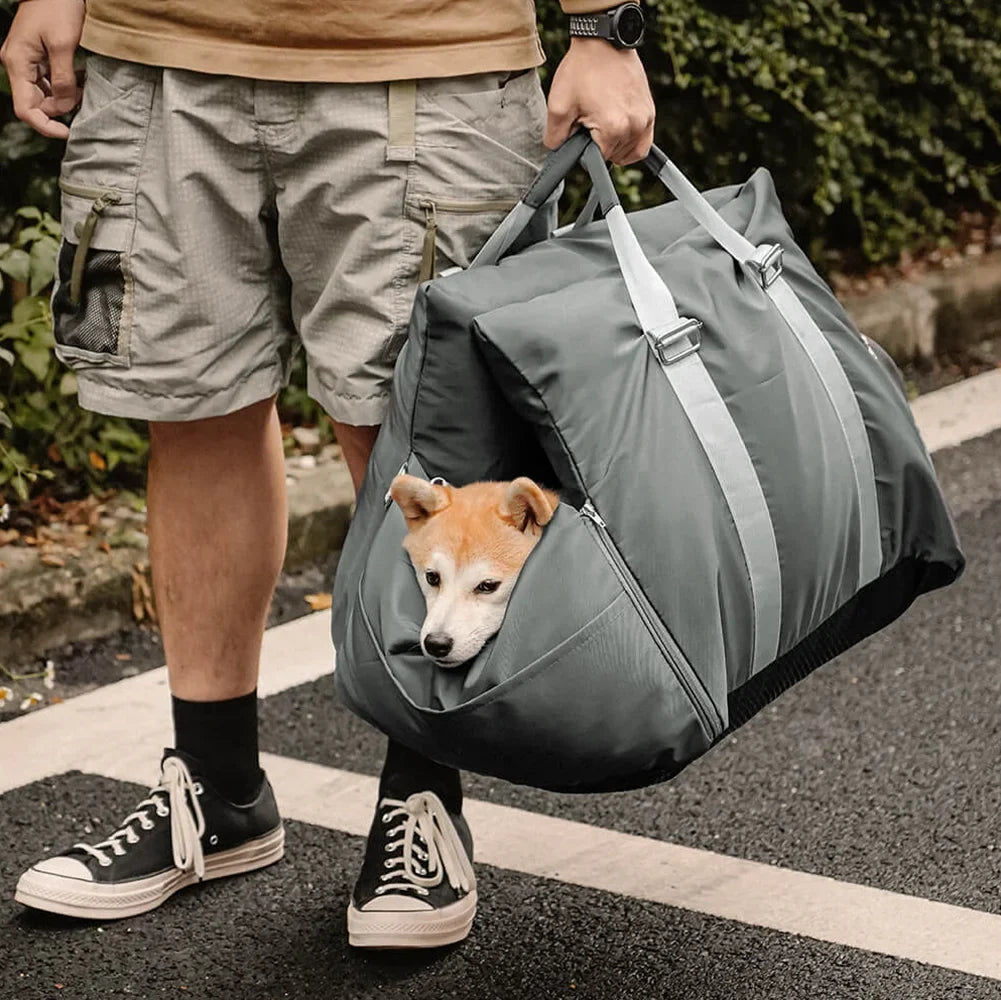 Autostoel voor Honden Waterdicht met Zijkussens en Veiligheidsgordel Huisdier Autostoeltje Antraciet Olijfgroen | Sulvida