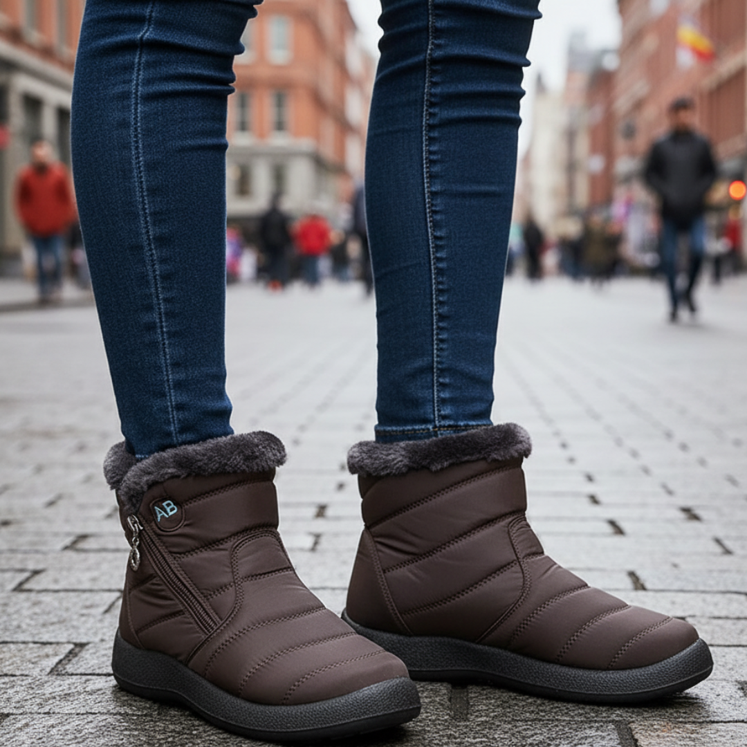 Waterdichte Dameslaarzen met Zachte Pluche Voering en Antislip Rubberzool Winterschoenen Dames Snowboots | Sulvida