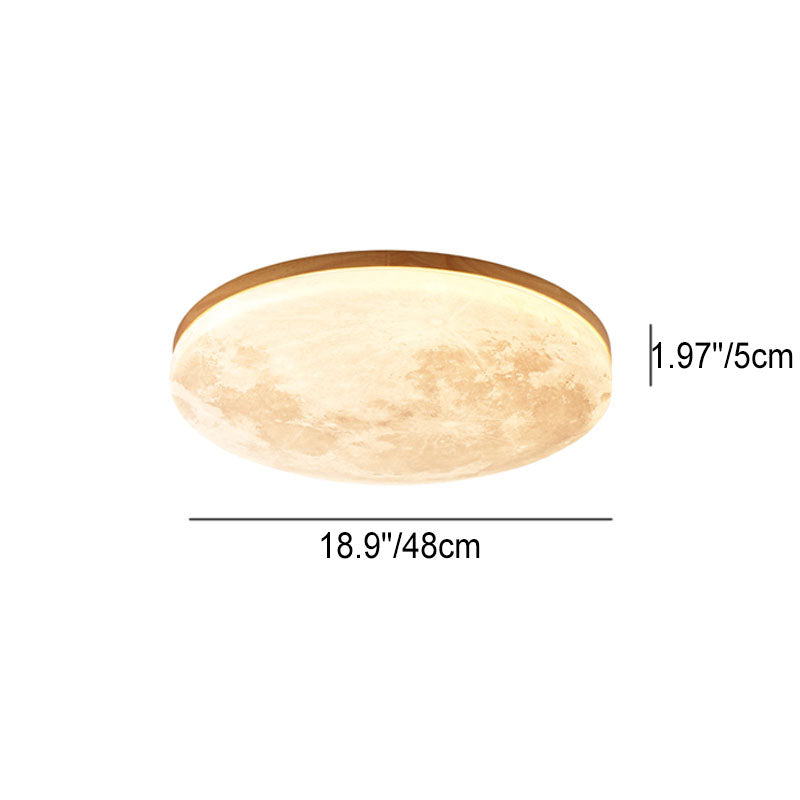 Plafondlamp Rond Hout LED Acryl Lichtbron Woonkamer Slaapkamer Sfeervol Minimalistisch Design Modern Interieur | Sulvida