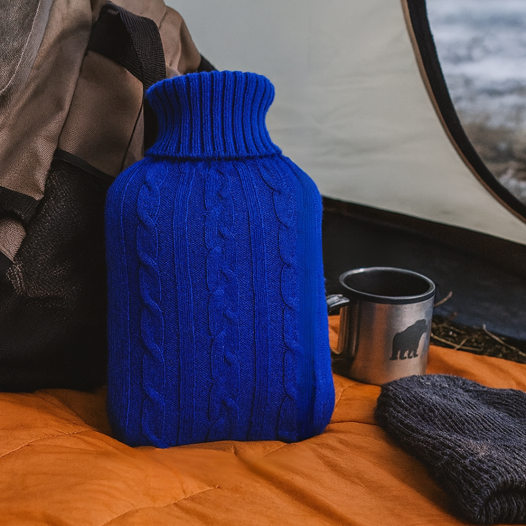 Warmwaterkruik 2 liter met zachte pluche hoes afneembaar comfortabel wol imitatiebont voor koude dagen | Sulvida