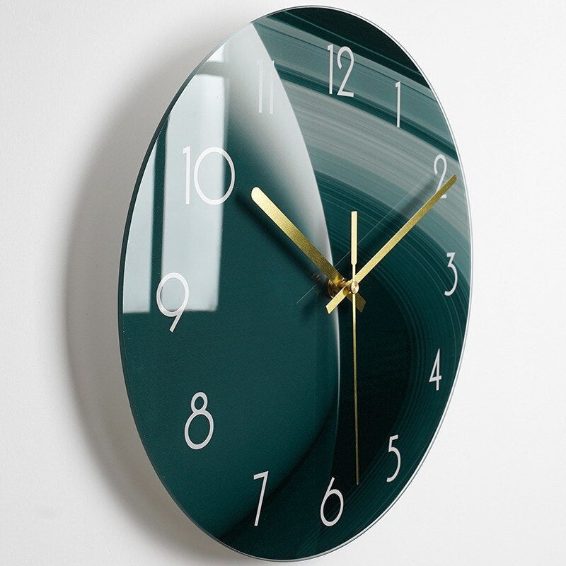 Glazen Wandklok Modern Artistiek Design 30 of 35 cm Woonkamer Slaapkamer Hal Keuken Decoratief Tijdloos | Sulvida