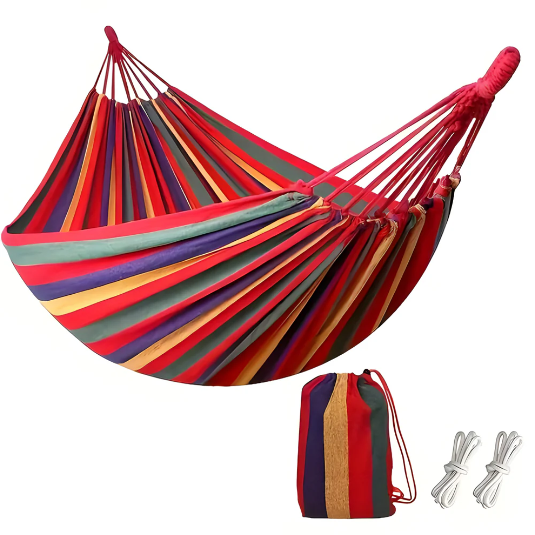 Hangmat voor binnen en buiten 200×150 cm ademend netweefsel draagkracht 200 kg ligcomfort tuinhangmat | Sulvida