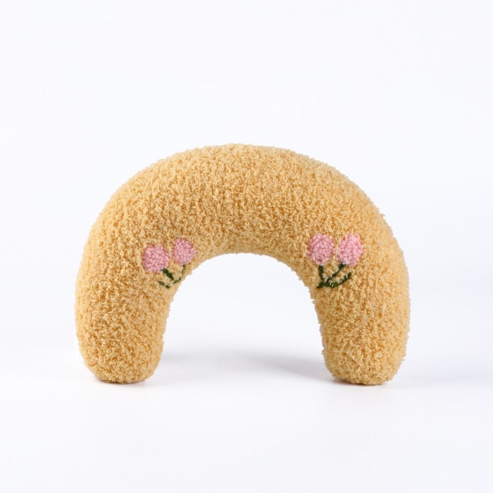 Rustgevend Huisdierkussen U-Vorm Steun Zachte Bekleding Hond Kat Beige Grijs Roze Comfortabel Rustplek Bed | Sulvida