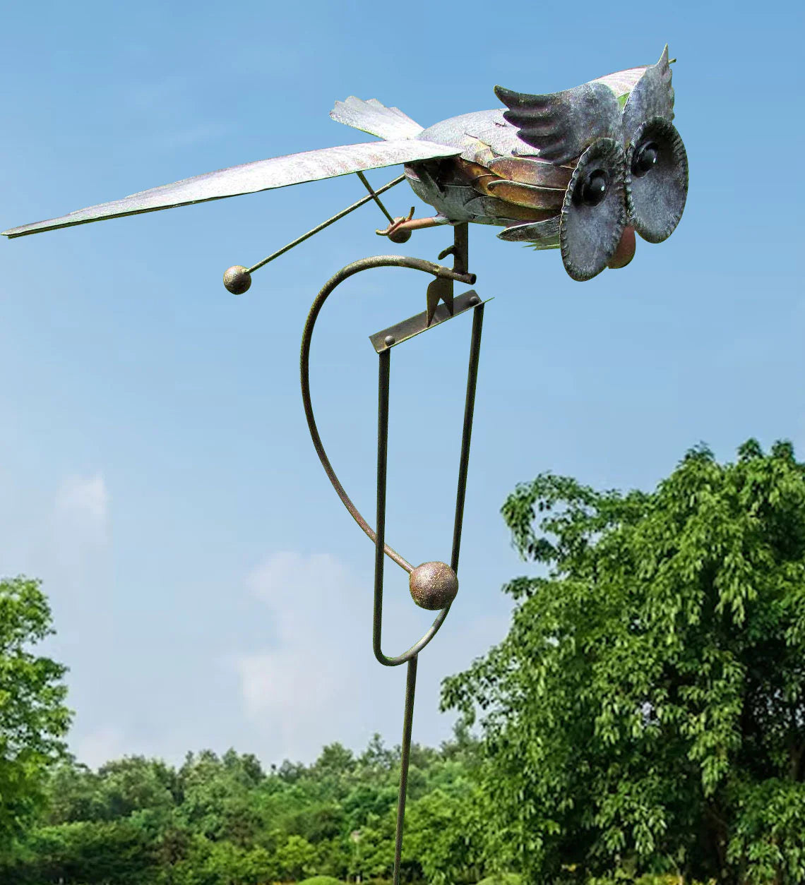 Metalen Tuin Windmolen Vogel of Adelaar Decoratie op Staander voor Buiten Terras of Gazon Tuindecoratie met Bewegende Vleugels | Sulvida