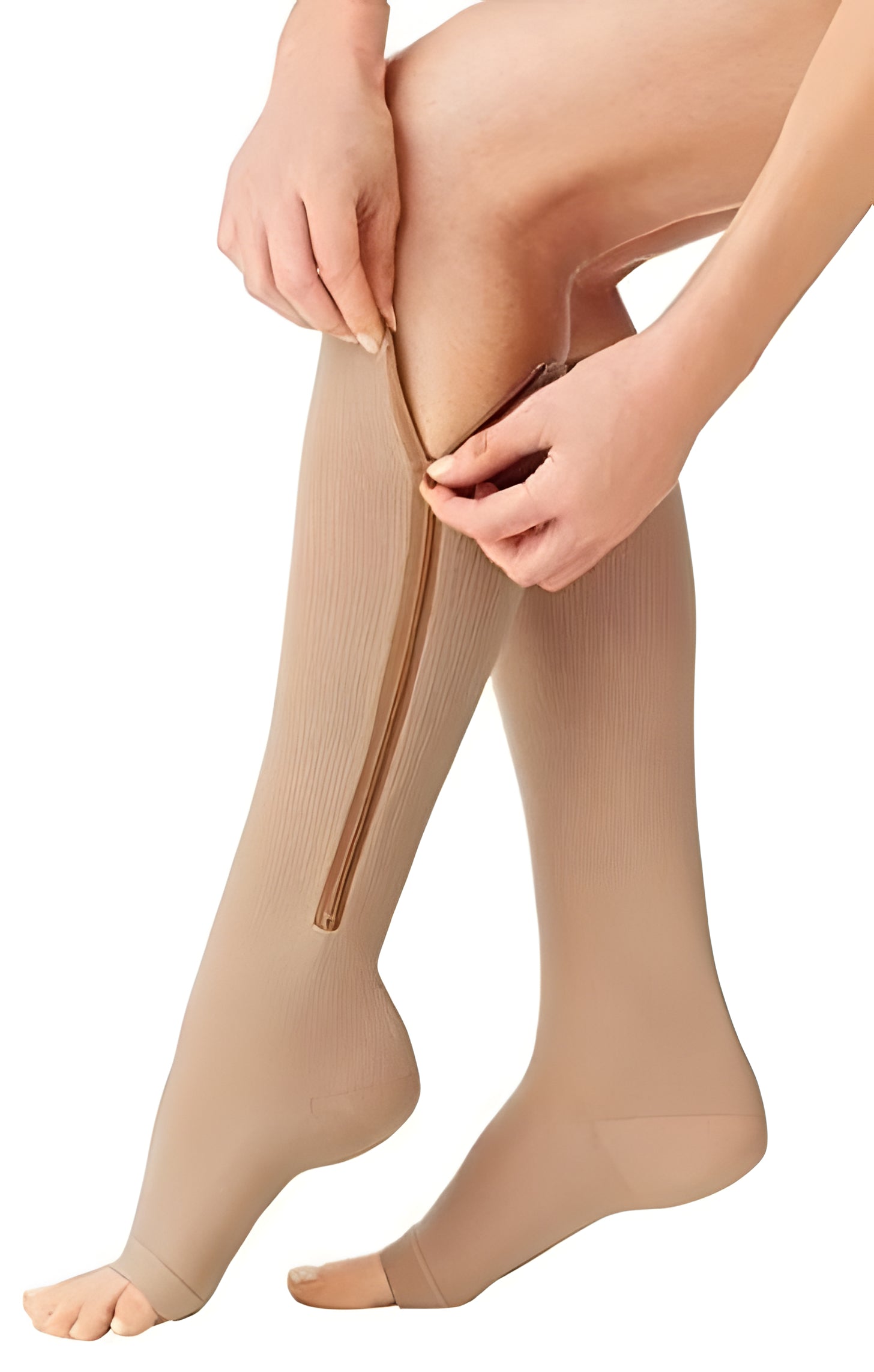Compressiekousen met Ritssluiting 20-30 mmHg – Medische Steunkousen voor Betere Bloedsomloop en Vermoeide Benen – Open Teen Design – Ideaal voor Reizigers, Zwangerschap, Verpleging, Werk- en Sportblessures | Sulvida