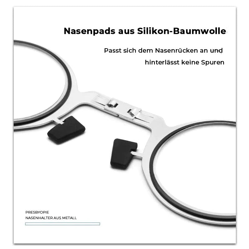 Inklapbare Leesbril met Blauwe Lichtfilter Ronde Titanium Montuur Ultralicht Opvouwbaar Presbyopie Bril Leesglas met Etui Plano tot +4.0 | Sulvida