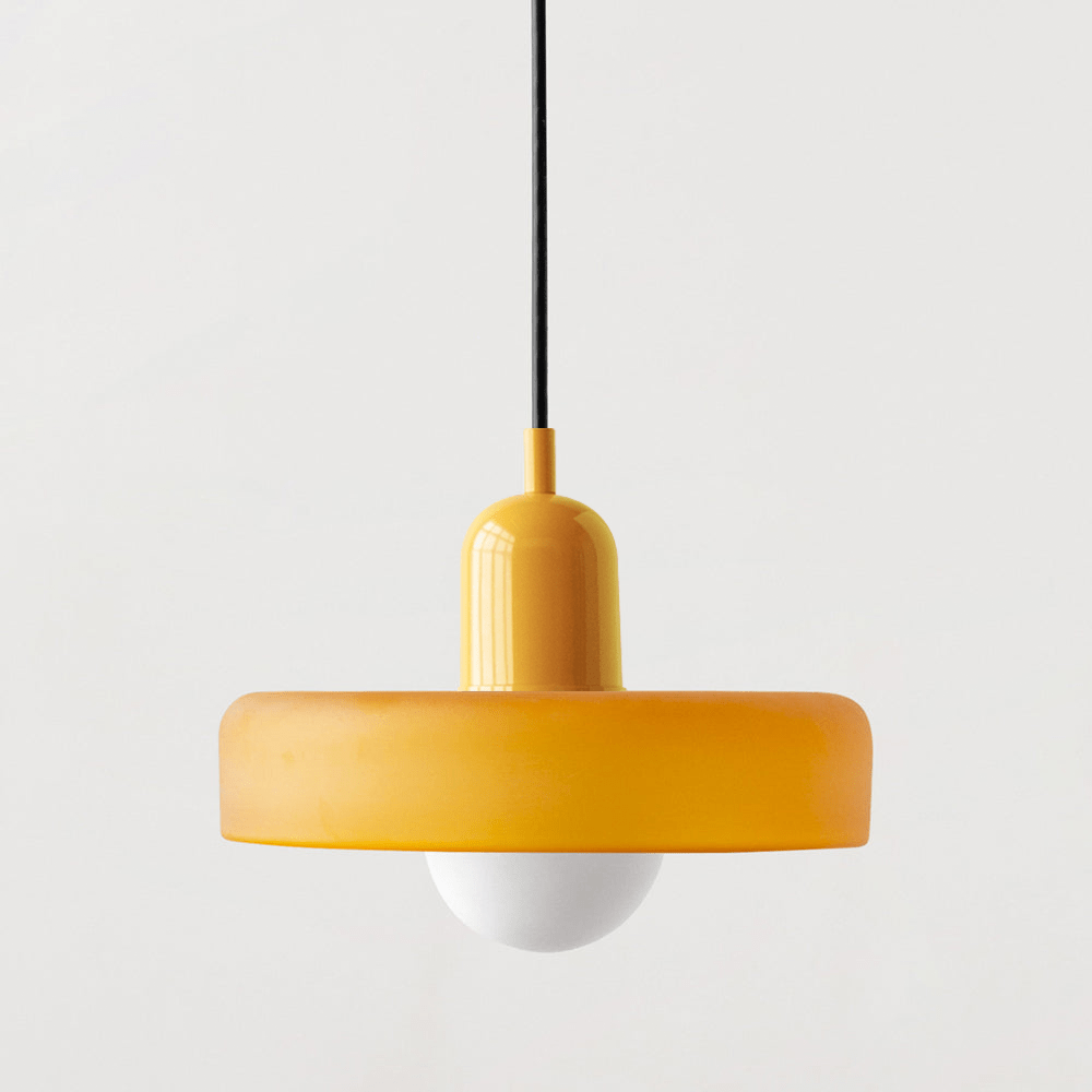 Glazen Hanglamp Rond Design Gekleurd Glas Ø25-35cm Groen Geel Wit Eettafel Woonkamer Eetkamer Decoratief | Sulvida