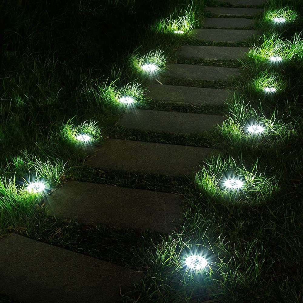 Grondspots op Zonne-Energie – LED Padverlichting voor Tuin Oprit Terras Automatisch – 8 LEDs Waterdicht IP65 | Sulvida