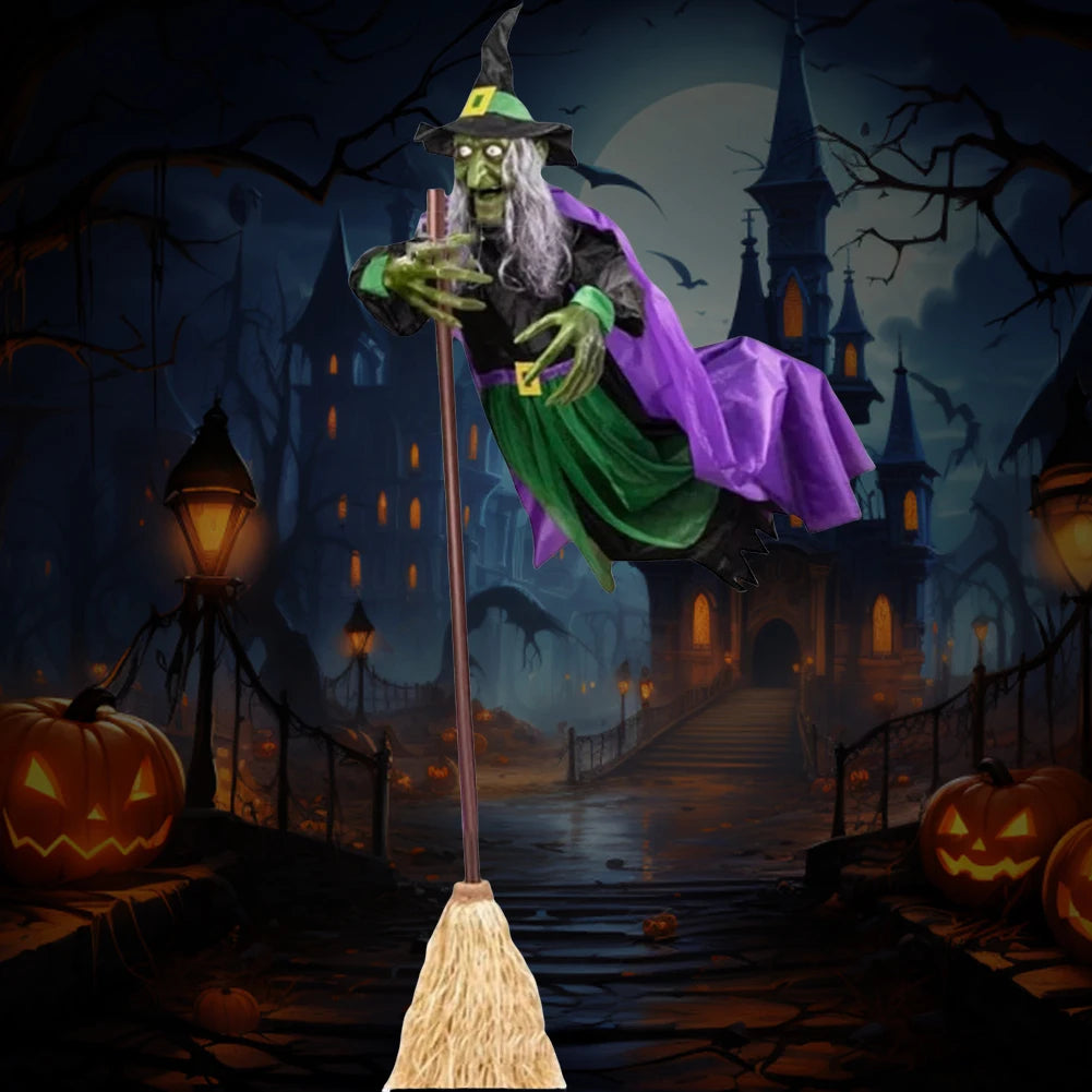 Bewegende Heks Decoratie 180cm – Lichtgevende Ogen Halloween Tuindecoratie Buiten Spookfeest Griezelig | Sulvida