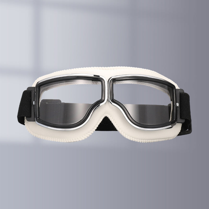 Motorgoggles Leer Vintage Aviator Over Bril Motorrijden Ski Bescherming UV Windscherm Verstelbaar Retro | Sulvida