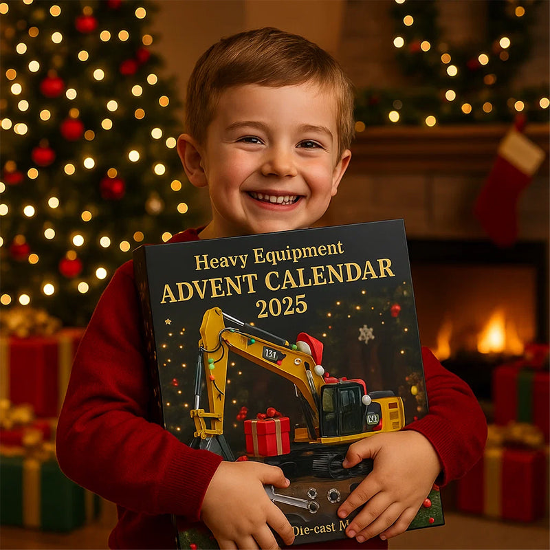 Adventskalender met 24 Miniatuur Bouwvoertuigen voor Kerstdecoratie Speelplezier en Kinderfeest Cadeau | Sulvida