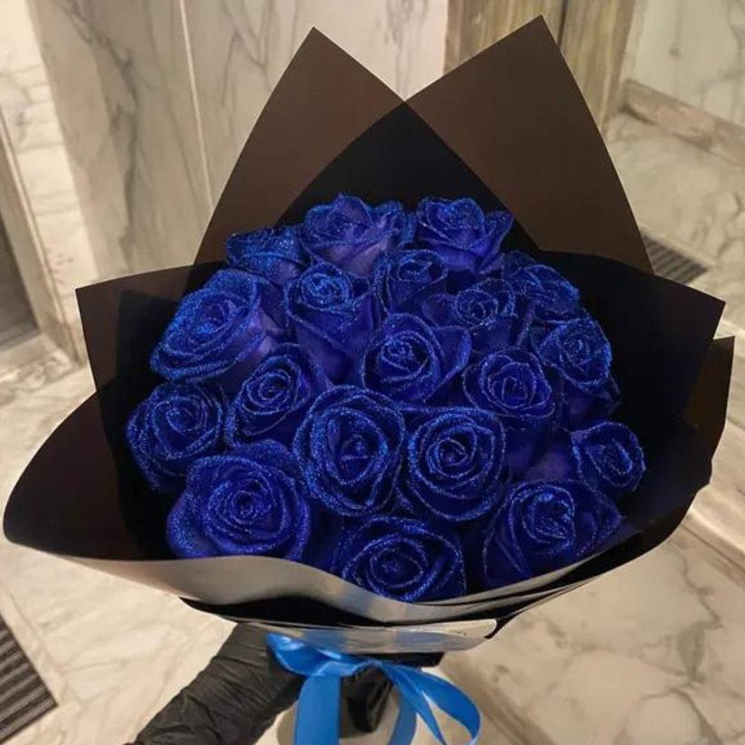 Kunstbloemen Roos met Glitter 7 cm Decoratie Rozen Feestdecoratie Bruiloft Verjaardag Tafel Bloemstuk | Sulvida