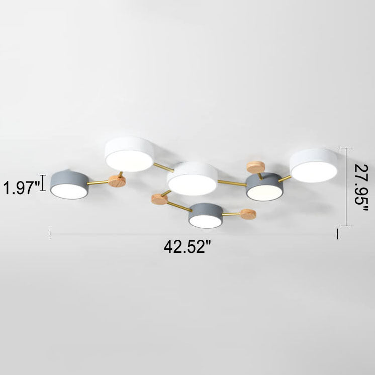 Plafondlamp massief hout met ijzer LED warm wit neutraal koel wit woonkamer slaapkamer gang moderne verlichting | Sulvida