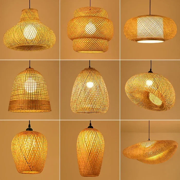 Handgeweven Rotan Hanglamp – Natuurlijke Verlichting voor een Warme Sfeer | Sulvida