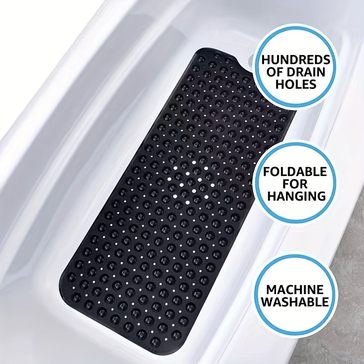 Badmat Antislip Extra Lang 101×40 cm met Zuignappen voor Bad en Douche Veilig Hygiënisch Badkameraccessoire | Sulvida