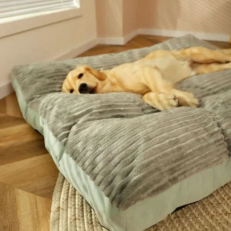 Orthopedisch Hondenkussen Pluche Mand Grijs Lichtgroen Gelenkondersteunend Rustgevend Comfort Hondenmand | Sulvida