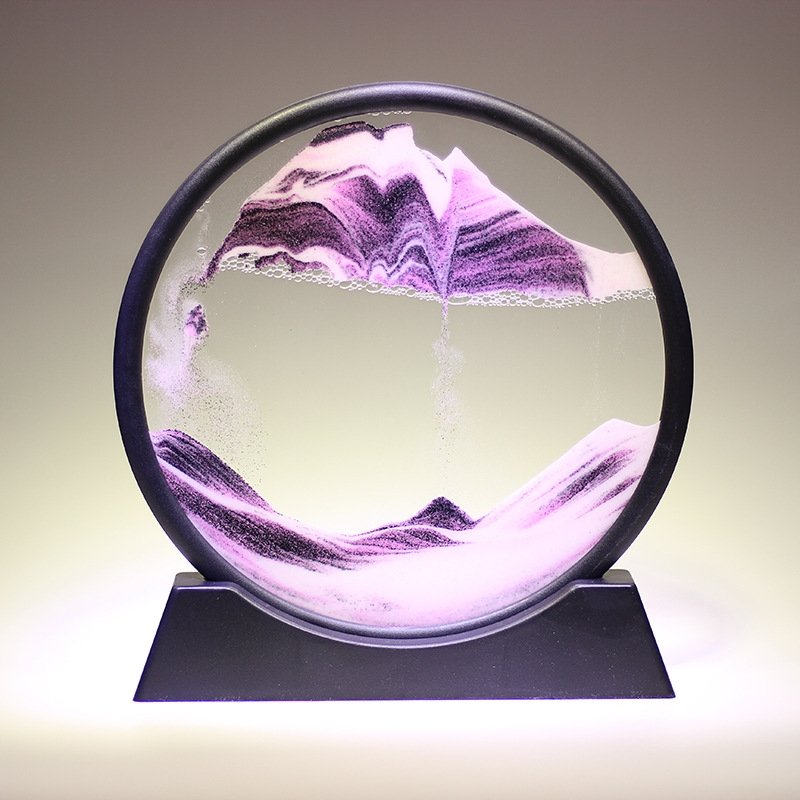 Tableau décoratif en sable 3D animé avec sable coloré et cadre en verre, pour salon et bureau | Sulvida