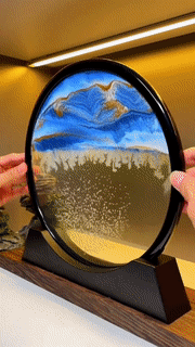 Tableau décoratif en sable 3D animé avec sable coloré et cadre en verre, pour salon et bureau | Sulvida