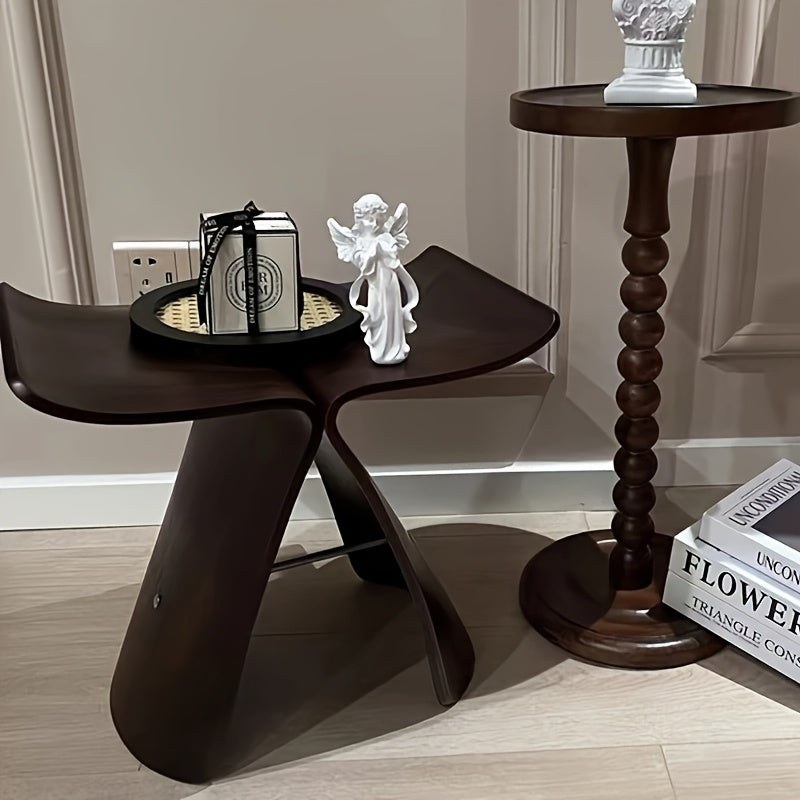 Houten Vlinderkruk Massief Hout – Vintage Zitbank Woonkamer Entree Slaapkamer Decoratief Design Krukje | Sulvida