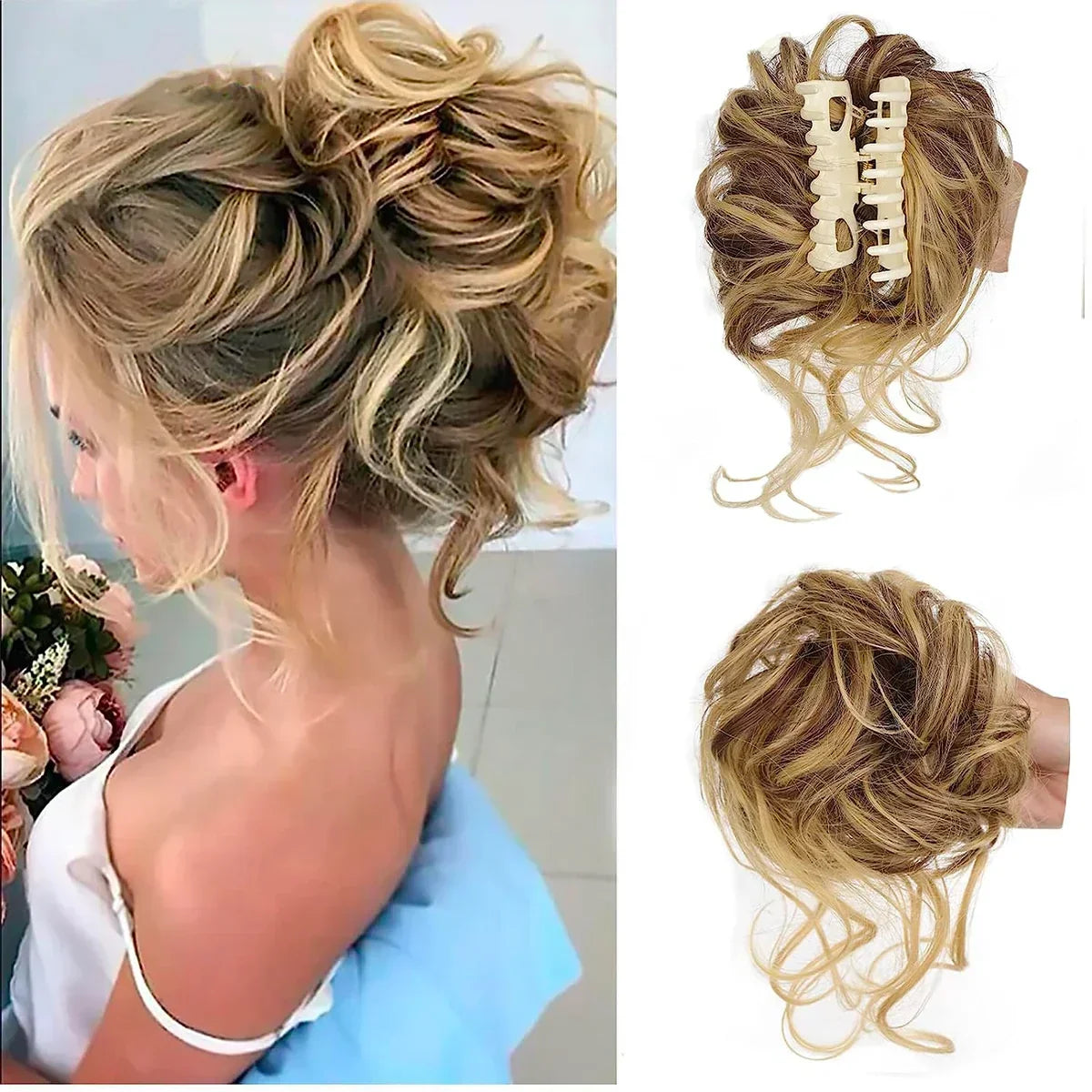 Clip-in Haarknot met Volume en Krullen voor Vol Effect – Instant Haarstuk 18 Kleuren | Sulvida