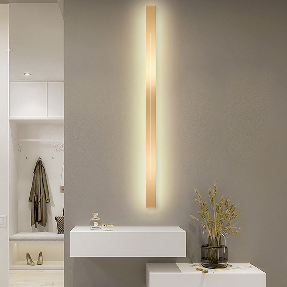 LED Wandlamp Modern Lineair Design Zwart Goud Acryl Metaal Slaapkamer Woonkamer Dimbaar 60-200cm Elegant | Sulvida