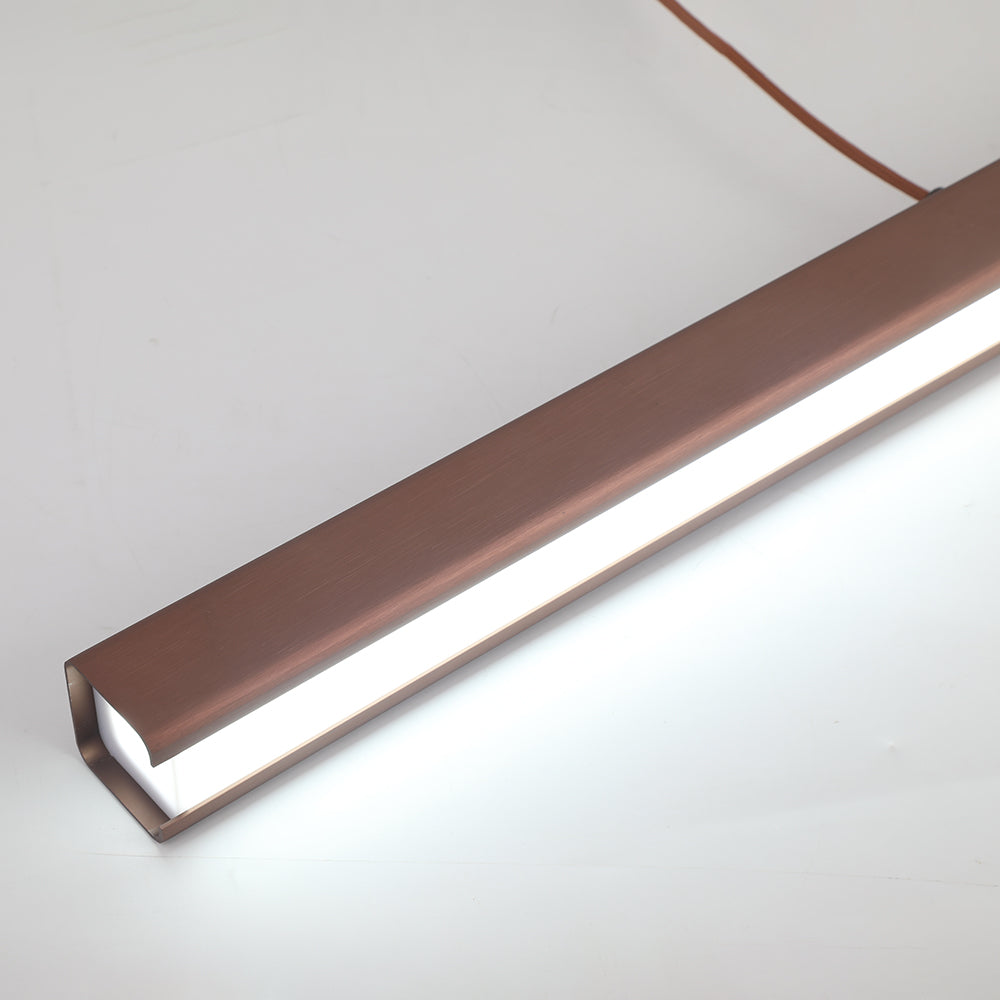 Moderne LED Hanglamp Lineair Design Zwart Bruin Dimbaar Eettafel Woonkamer Metaal Acryl 80-150cm Eetkamer | Sulvida
