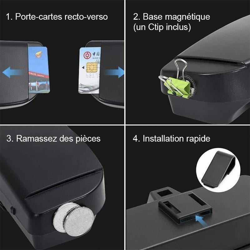 Zonnebrilhouder Auto Zonneklep Brillenkoker Opberger Magnetisch met Clips Universeel Organizer Accessoire | Sulvida