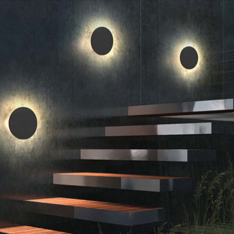 Minimalistische LED Wandlamp Metaal Buiten Binnen Wit Zwart Rond Vierkant Tuin Hal Verlichting Modern Design | Sulvida
