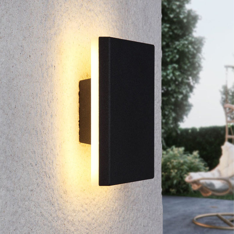 Minimalistische LED Wandlamp Metaal Buiten Binnen Wit Zwart Rond Vierkant Tuin Hal Verlichting Modern Design | Sulvida