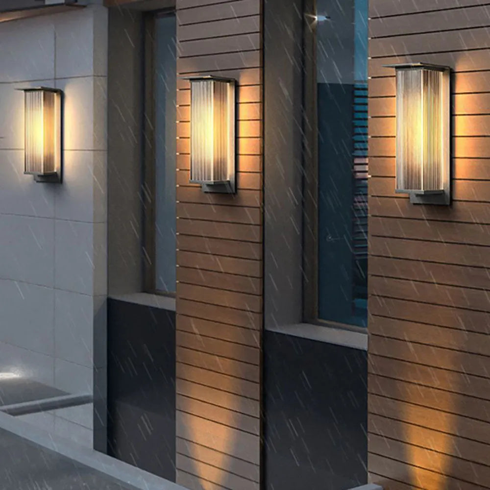 Buitenwandlamp Rechthoekig Zwart Metaal IP68 LED Verlichting Tuinmuur Gevel Moderne Terrasverlichting | Sulvida