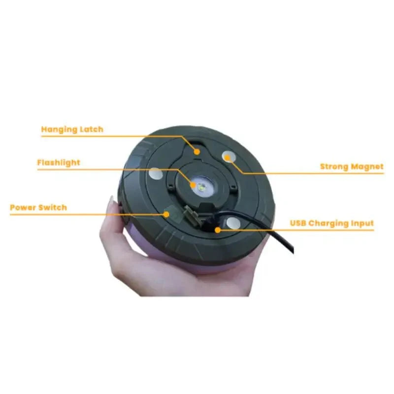 Inklapbare Campinglamp met Lichtsnoer Magnetisch Outdoor Buiten LED Lamp Verstelbaar Tuin Camping Hangend | Sulvida