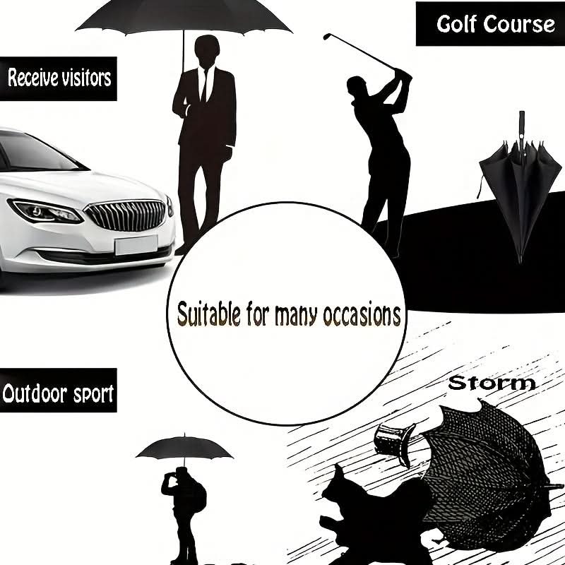 Parapluie de golf extra-large de 140 cm, ventilé et résistant au vent, pour 2 à 3 personnes, ouverture automatique et protection contre la pluie | Sulvida