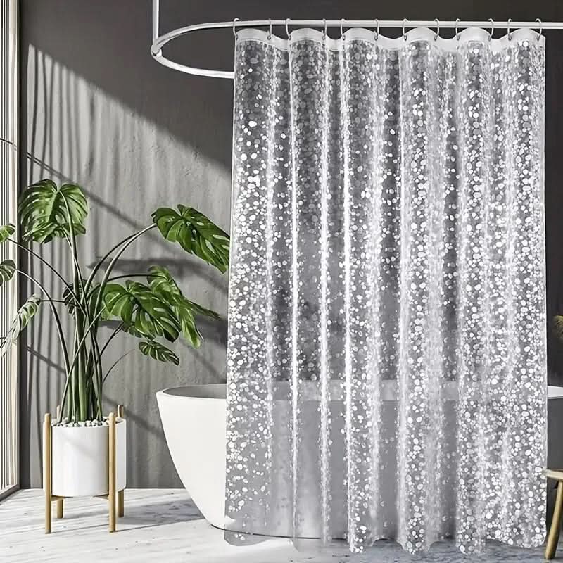 Transparant Douchegordijn met Kiezelstructuur Waterafstotend Bad Gordijn Spatscherm Badkamer Douchecabine | Sulvida
