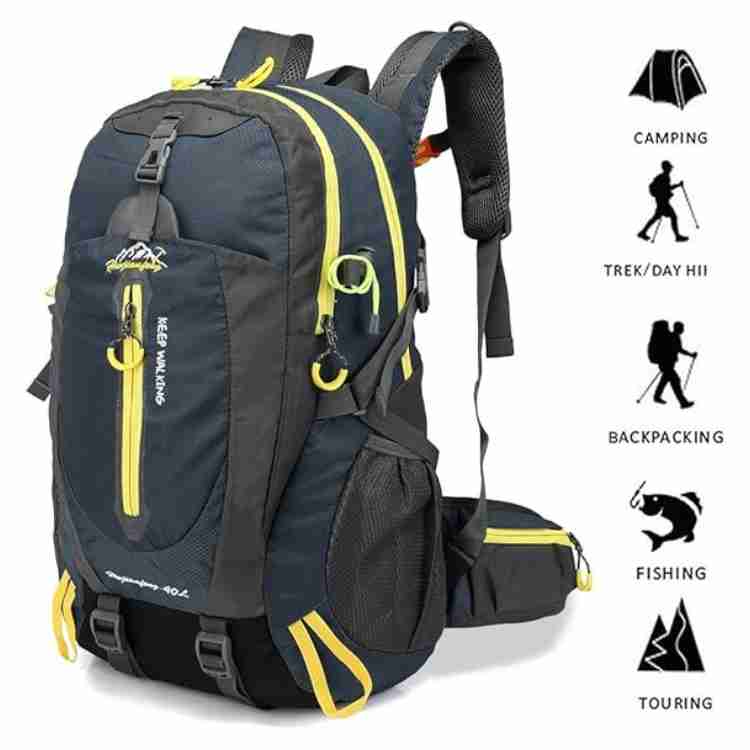 Waterdichte wandelrugzak 40 liter zwart blauw grijs outdoor trekking backpack reis rugtas voor hiking | Sulvida