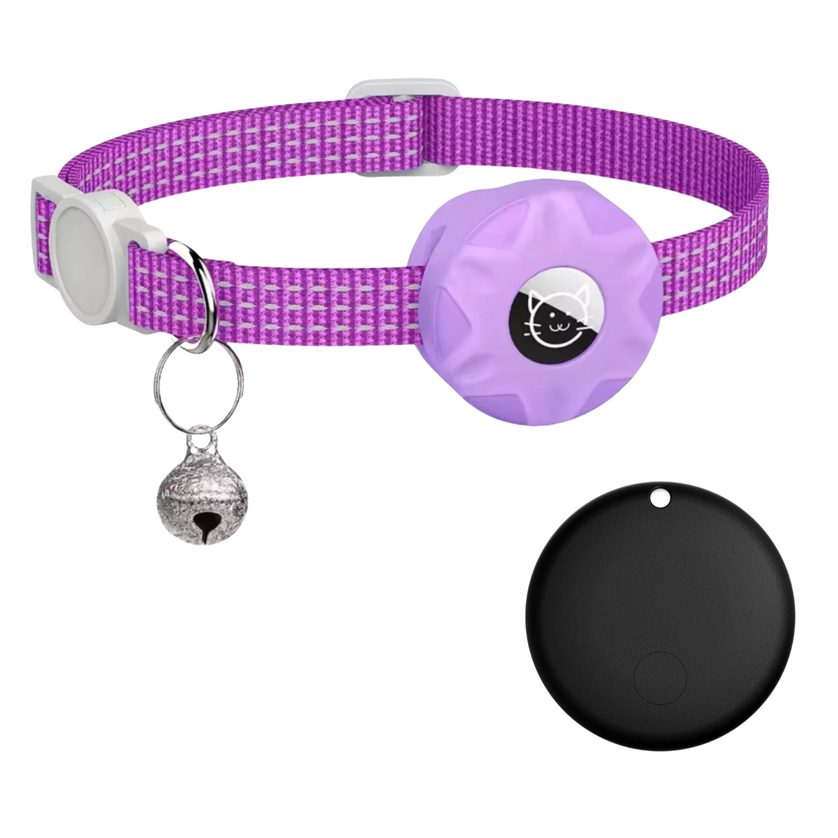 GPS-tracker voor huisdieren met reflecterende halsband voor katten en honden locatiebepaling veiligheid | Sulvida