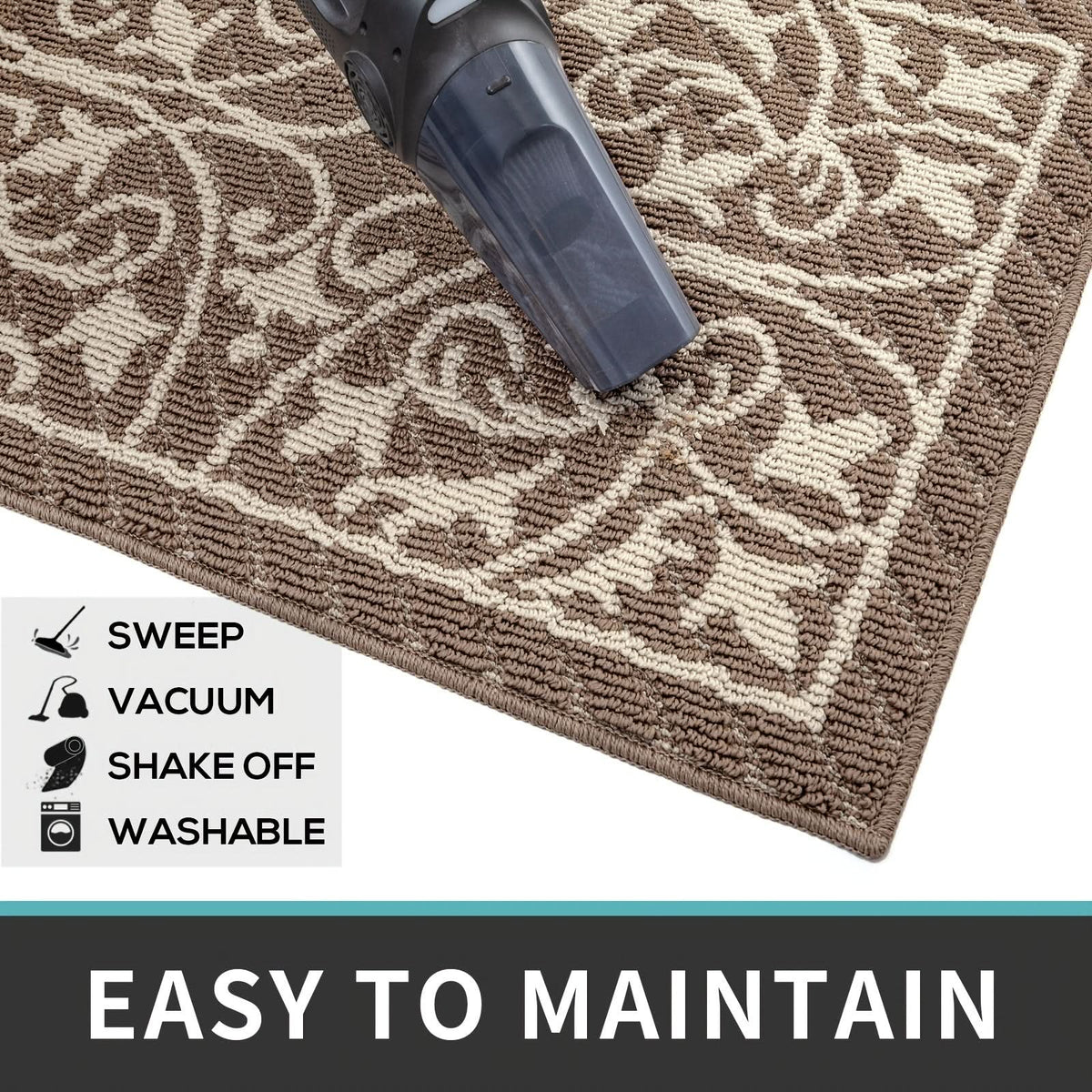 Paillasson antidérapant d’intérieur gris 60x90 cm – Tapis à seuil bas qui retient la saleté pour entrée, hall et vestibule | Sulvida