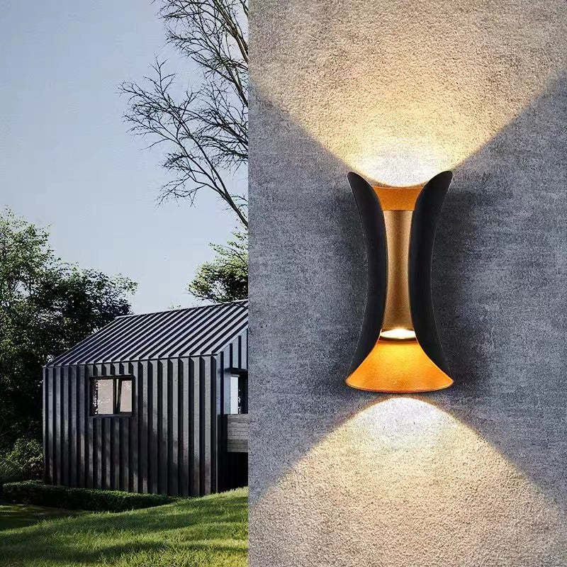 LED Wandlamp Gebogen Ontwerp voor Buiten IP65 Waterbestendig Moderne Tuinverlichting Zwart Wit Goud Buitenmuur | Sulvida