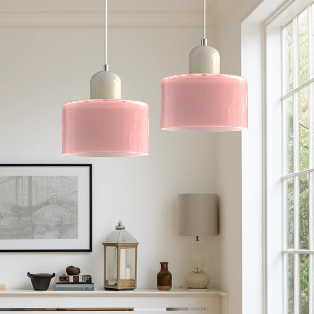 Glazen Hanglamp Tweekleurig Design Pendant Lamp voor Eetkamer Leeshoek Verstelbaar Stijlvol Lichtarmatuur | Sulvida