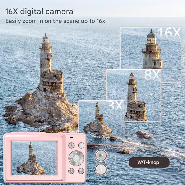 Compacte digitale camera vintage-stijl Full HD video herinneringen vastleggen retro design reizen vakantie | Sulvida