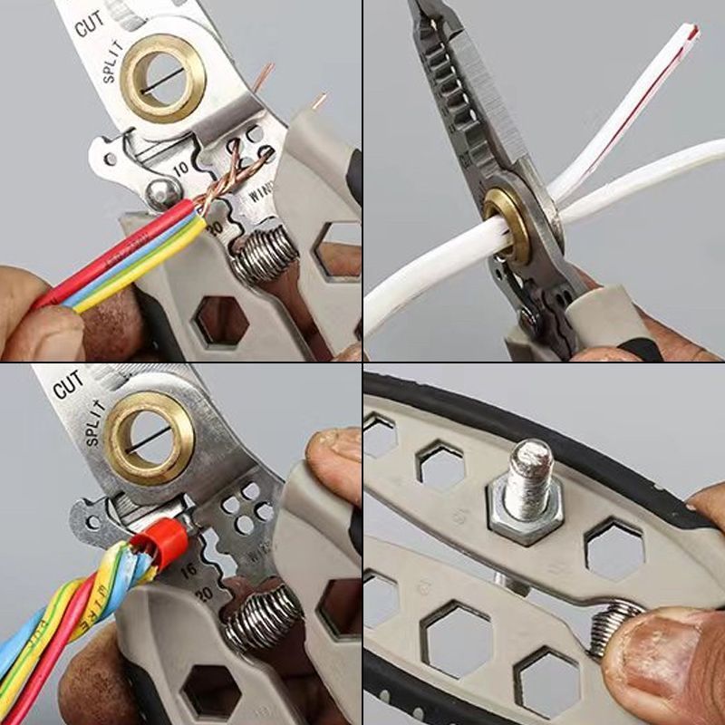 Multifunctioneel Draadgereedschap voor Striptang en Knipper — Professionele Draadstriptang met Snij- en Krimptang voor Elektrische Projecten, DIY Bekabeling en Huisreparaties | Sulvida