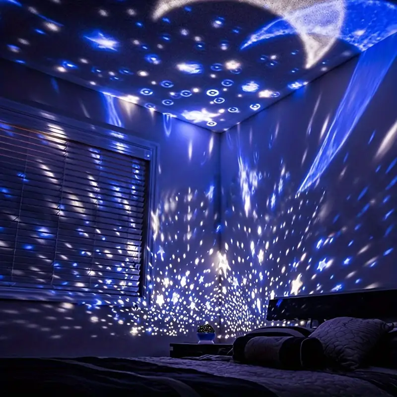 Sterrenprojectie Nachtlampje met Muziek voor Kinderkamer Sfeerverlichting Roterende Projectielamp USB | Sulvida